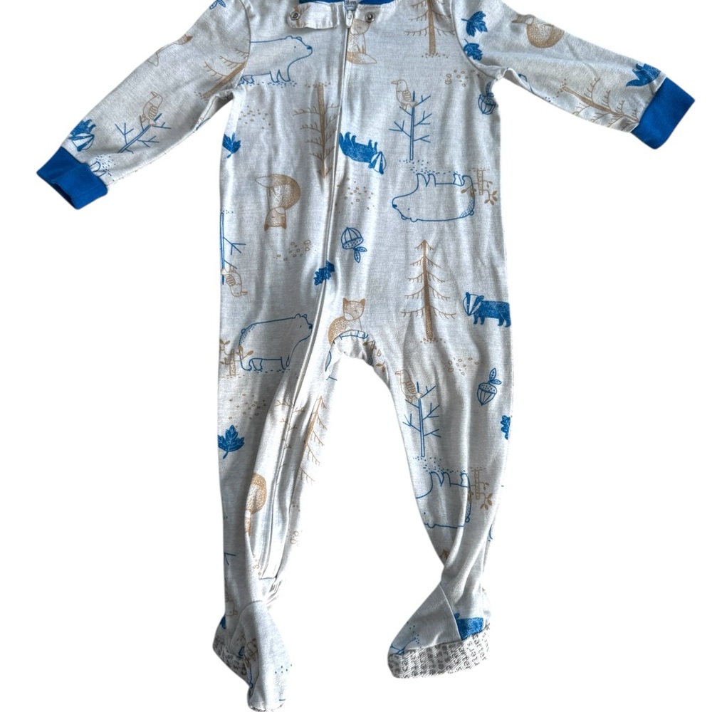 Carter's Blue and White Dinosaur Footies